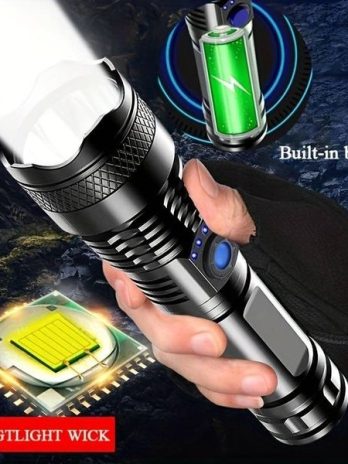 Rechargeable Zoom XHP50 LED Flashlight USB Torch Light